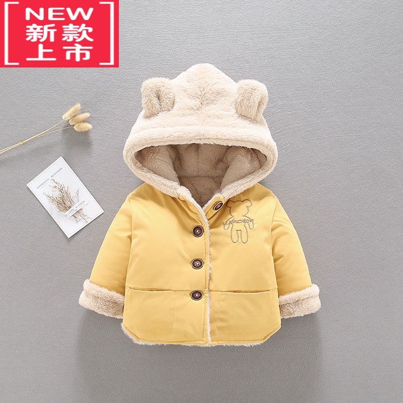 可莉允宝宝棉衣2022冬装新款婴儿棉袄外套男童加绒韩版棉布潮衣服1-3岁棉服图片