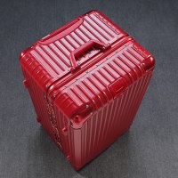 罗恩Ronoen大容量加厚铝框万向轮拉杆箱男28旅行箱32寸超大托运硬箱网红行李箱女ins抖音同款出国旅行密码箱子 24寸【运动加厚箱体/二锁扣/赠运费险】 红色