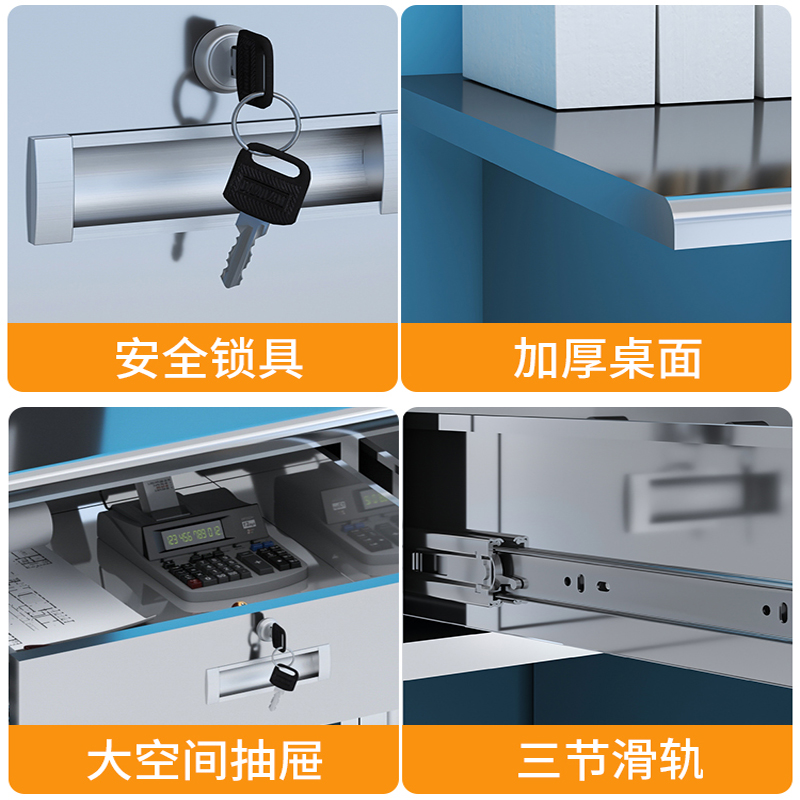 汉诺鑫威办公桌五斗一空[长1.6米]304食品级不锈钢高清大图