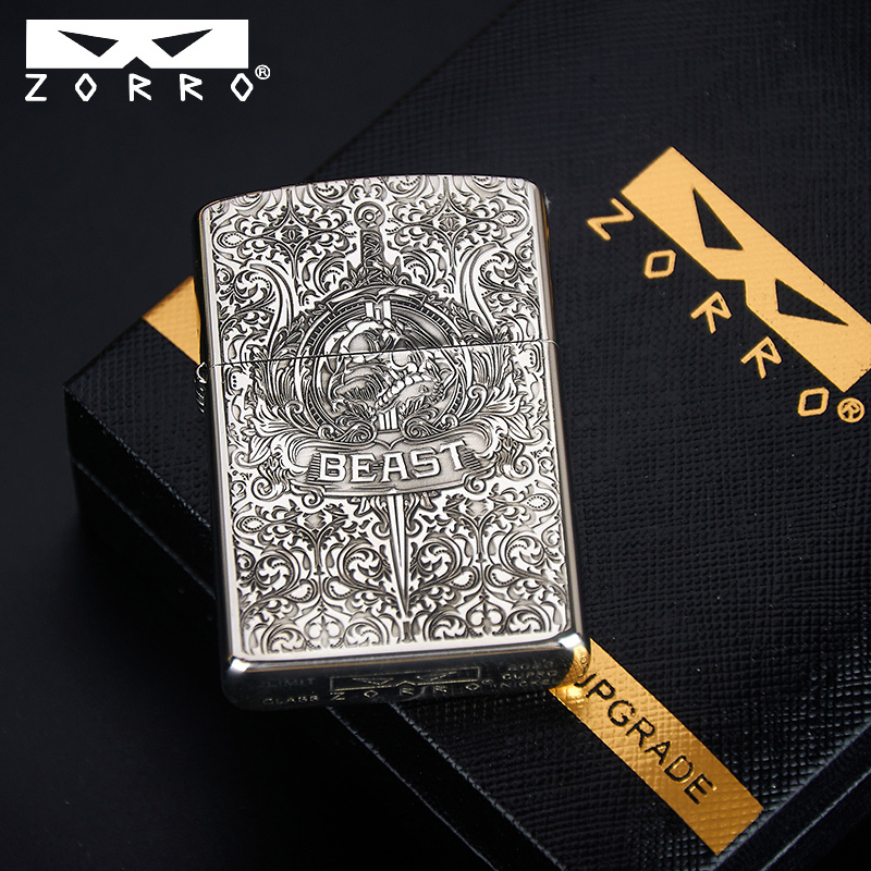 佐罗(zorro)品牌打火机二代白铜魔鬼之书报价_参数___