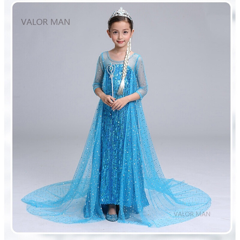 幼儿园女孩衣服冰雪奇缘艾丽莎白雪公主裙子儿童