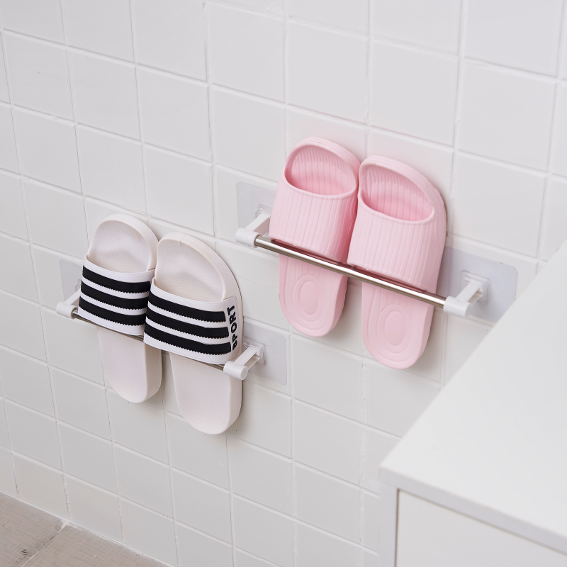 简易拖鞋架免打孔卫生间壁挂鞋架毛巾架浴室置物架家用收纳鞋架子 长