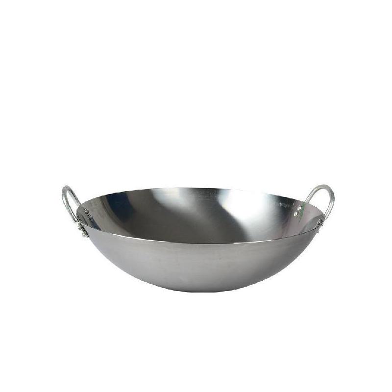 双耳铁锅不锈钢大锅饭店炒锅老式手工圆底加厚印锅无涂层熟铁炒锅