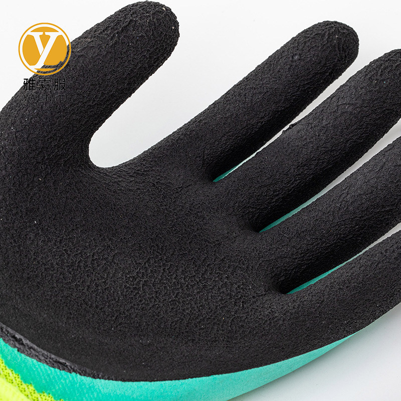 雅霖服 乳胶发泡双层劳保手套YLF1235 双高清大图