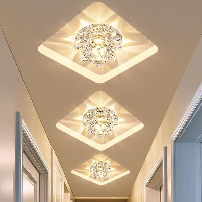 客厅水晶射灯天花灯筒灯吊顶牛眼灯75公分孔灯走廊过道灯