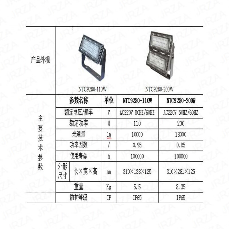 三防投光灯,型号9208,200瓦AC220V,单位个高清大图
