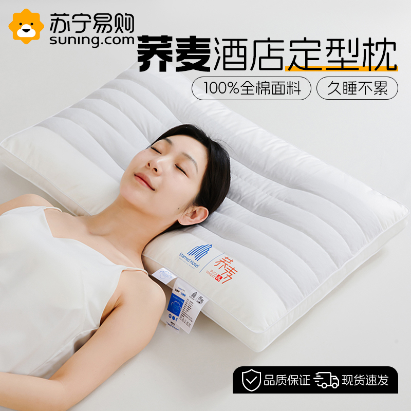 天作之合荞麦枕头护颈椎助睡眠学生宿舍家用一对装枕芯纯棉2243