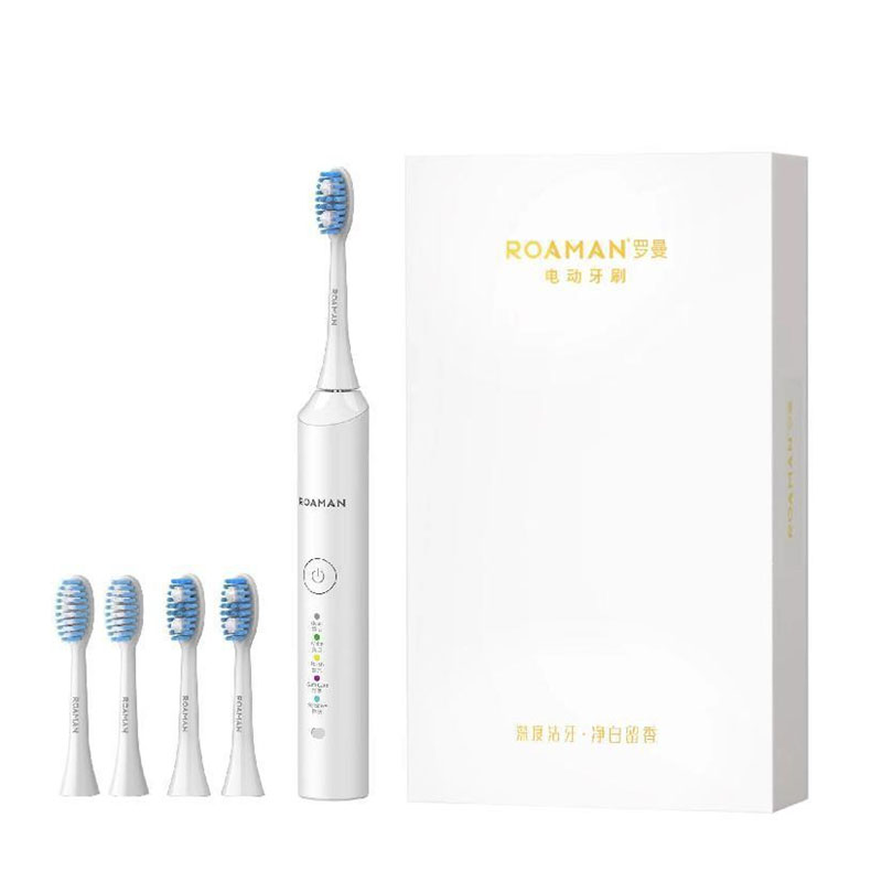 罗曼(ROAMAN) 成人男女全自动声波震动智能牙刷5档调节 E5S白色