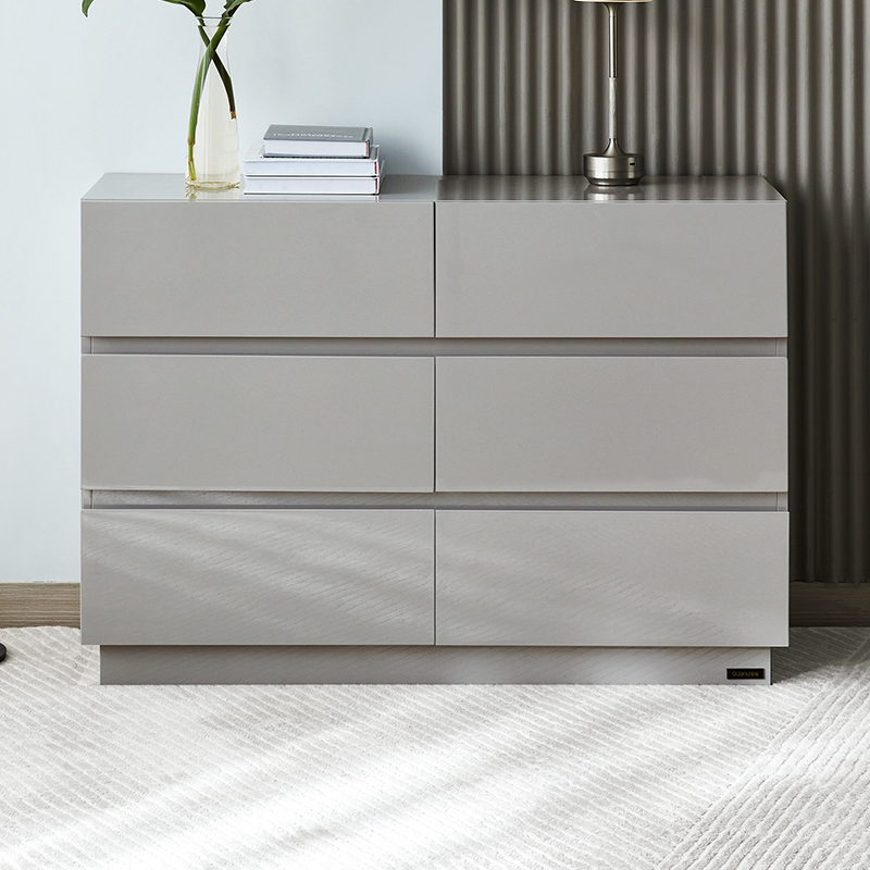 全友家居斗柜简约轻奢储物柜卧室岩板斗柜大容量带抽屉分区收纳柜