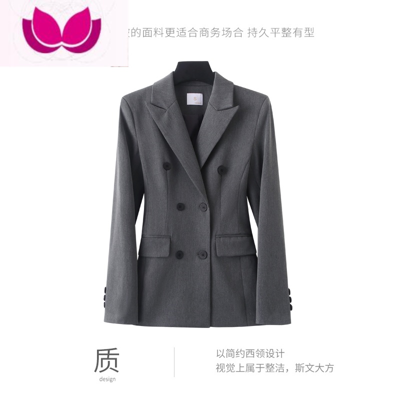 七斓藏青色西装套装女职业装气质通勤高级感正装面试职场工作服小西藏 L 灰色西装