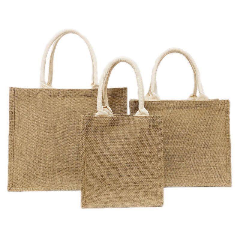 muji无印良品麻袋黄麻简易收叠购物袋a6编织亚麻清新环保袋手提袋a6