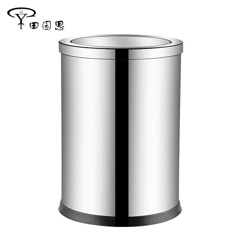 田园思 翻盖不锈钢垃圾桶 YZP-LJT-BXG8 个高清大图