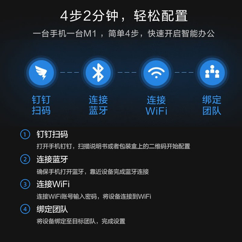 钉钉M1 pro智能考勤机 指纹打卡机 手指签到指纹式异地多店上班指纹机 标配+停电备用电源