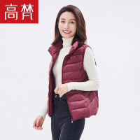 高梵GOLDFARM冬季立领马甲 迷彩轻薄羽绒服女士短款修身外套显瘦