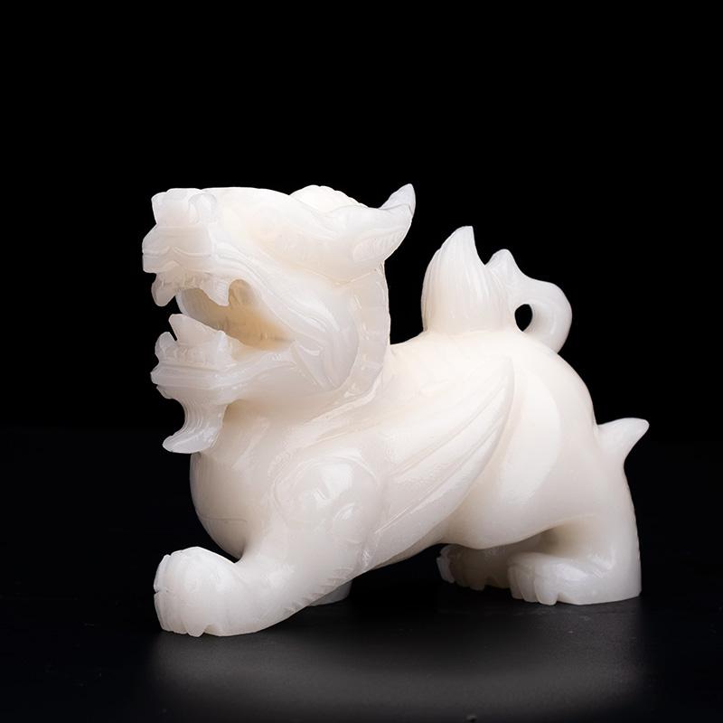 美帮汇玉石貔貅摆件白玉工艺品 玄关客厅装饰品摆设乔迁开业送礼高清大图