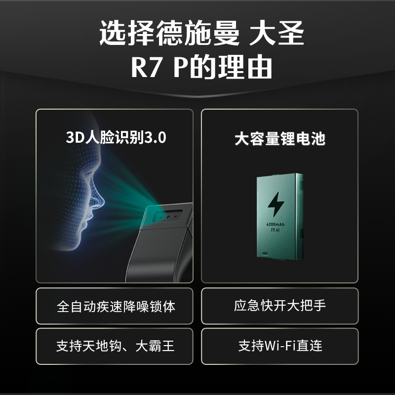德施曼3D人脸识别智能锁指纹锁R7P家用防盗门电子门锁密码锁咖啡金