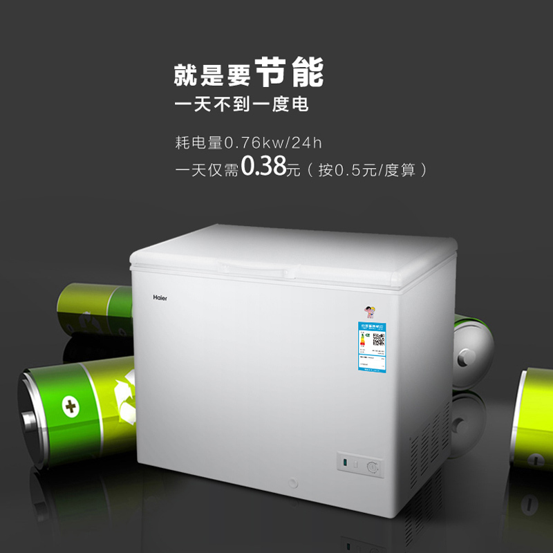海尔(Haier)315升 卧式冷柜 断电保护 节能省电 大冷冻力 商用大冰柜 BC/BD-315HDB