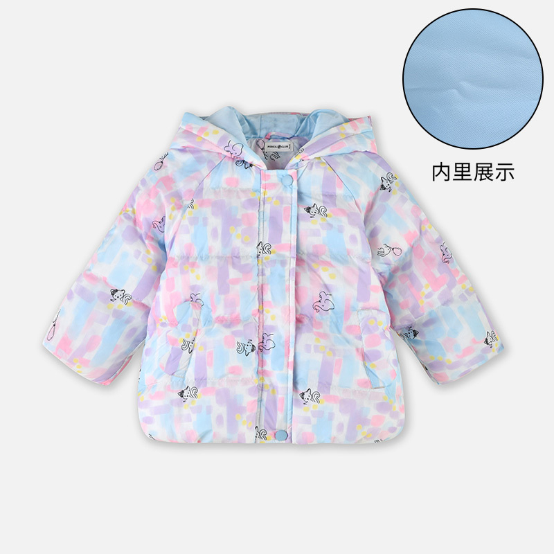 铅笔俱乐部2024秋冬新品女童棉衣儿童棉服 120cm 天蓝