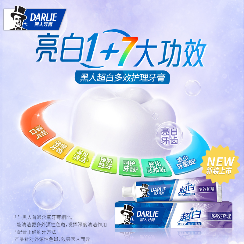 黑人(DARLIE)超白多效护理牙膏 140g高清大图