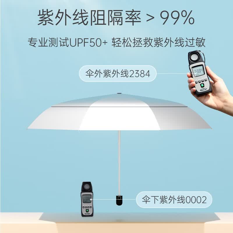 左都 ZD006双层钛银自动遮阳伞太阳伞 五折款 姜黄菊高清大图
