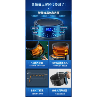 小熊(bear)空气炸锅家用烤箱一体多功能新款空气电炸锅大容量智能全自动_4.6升旋钮款蓝色