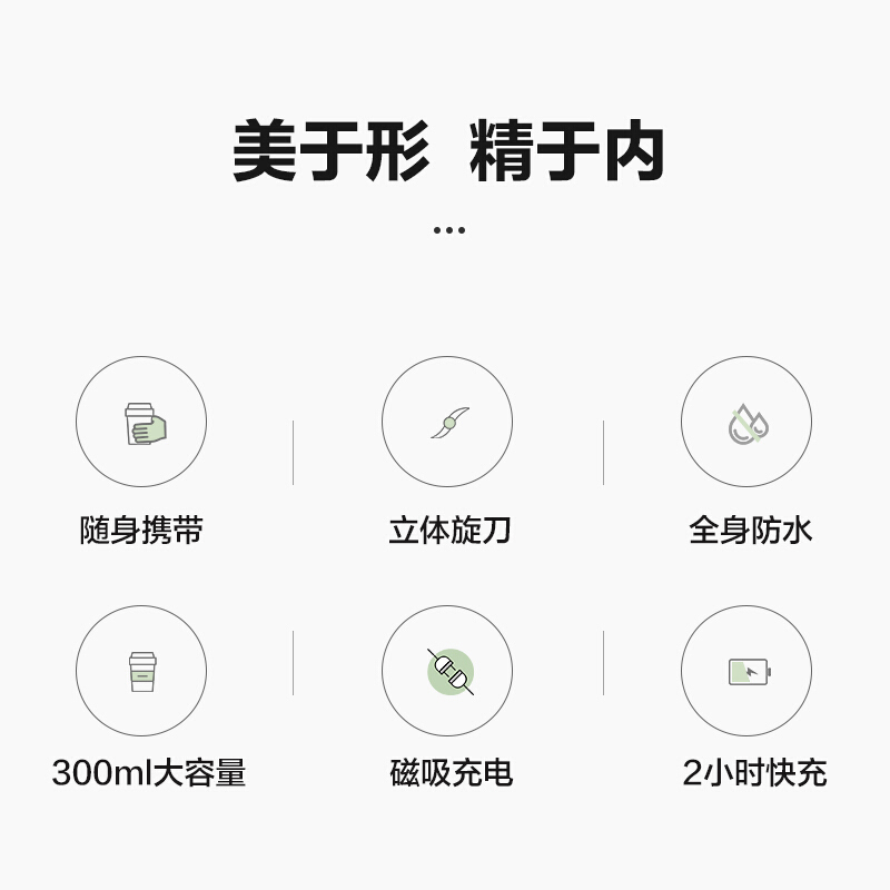 [此链接默认发绿色]格力(GREE)便携充电式榨汁杯电动搅拌榨汁机小型迷你果汁杯家用水果机随身