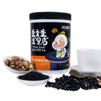 若谷草堂黑芝麻核桃粉黑豆粉 600g黑芝麻粉核桃粉五谷杂粮早餐代餐粉饱腹 谷物冲饮 罐装天然粉