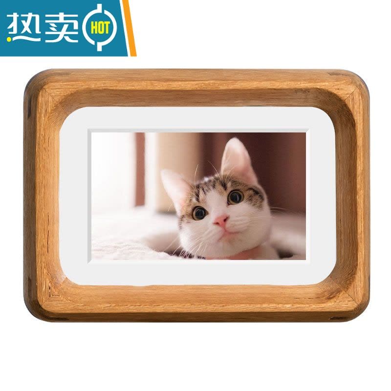 敬平迷你小摆台照片打印加定制装裱实木照片框4寸儿童diy宝宝3寸相框 柚木(新款) 5寸(内9*12.7cm)图片