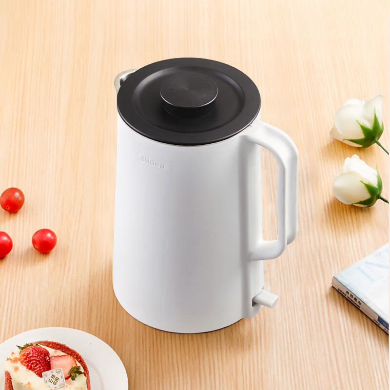 美的(Midea)电水壶家用电热水壶烧水壶双层防烫一体式无缝304食品级不锈钢速 mk-15ms03经典深空灰双层防烫