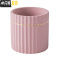 三维工匠马卡龙金边水泥花盆ins北欧风格多肉玫瑰花绿萝绿植圆柱体条纹盆 条纹黑色12cm 中等花盆容器
