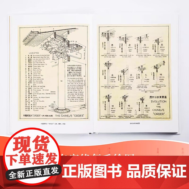 赠帆布包]梁思成建筑大系盒装全5册 含林徽因建筑作品梁思成中国建筑史注释营造法式古建筑手绘赏析建筑艺术二十讲讲故宫书籍高清大图
