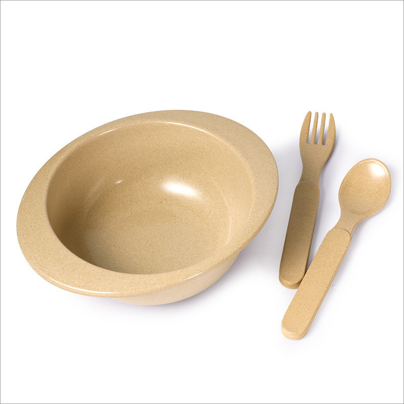 玉米(corn) 双耳碗 小号1个 稻壳环保儿童碗辅食饭碗 家用餐具宝宝汤碗面碗 儿童碗