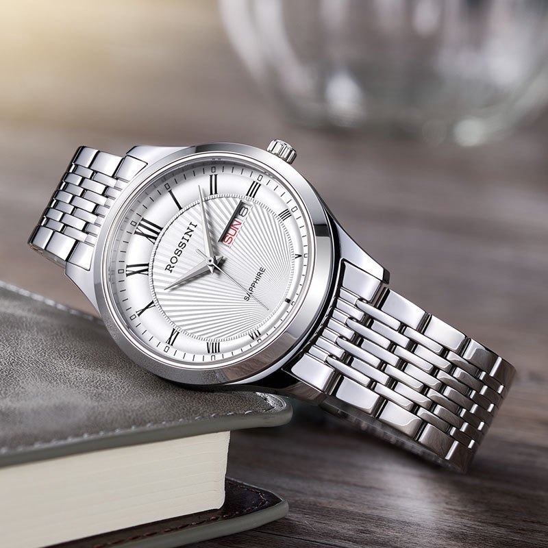 罗西尼(rossini)手表商务简约 休闲 女士经典钨钢上套 金属 表带星期