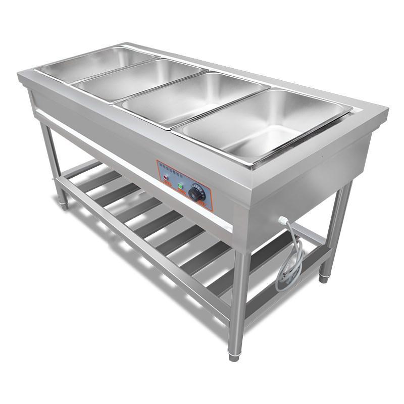 旧巷四格不锈钢商用售饭台车电热保温汤池保温快餐车餐厅饭店厨房设备