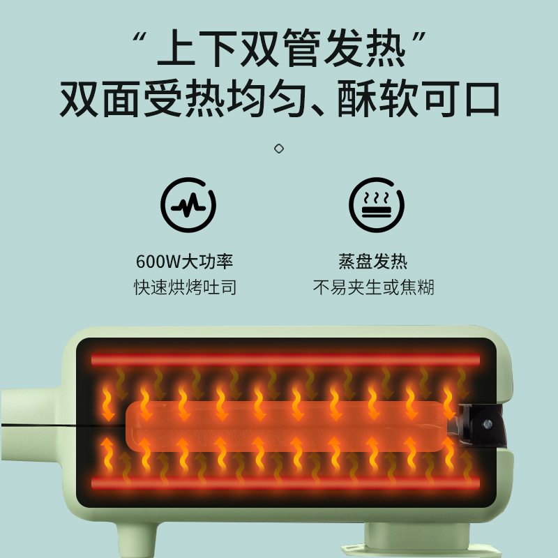 惠而浦轻食机WLF-M01Y 樱花粉 多功能早餐机 煮锅煎锅三明治机