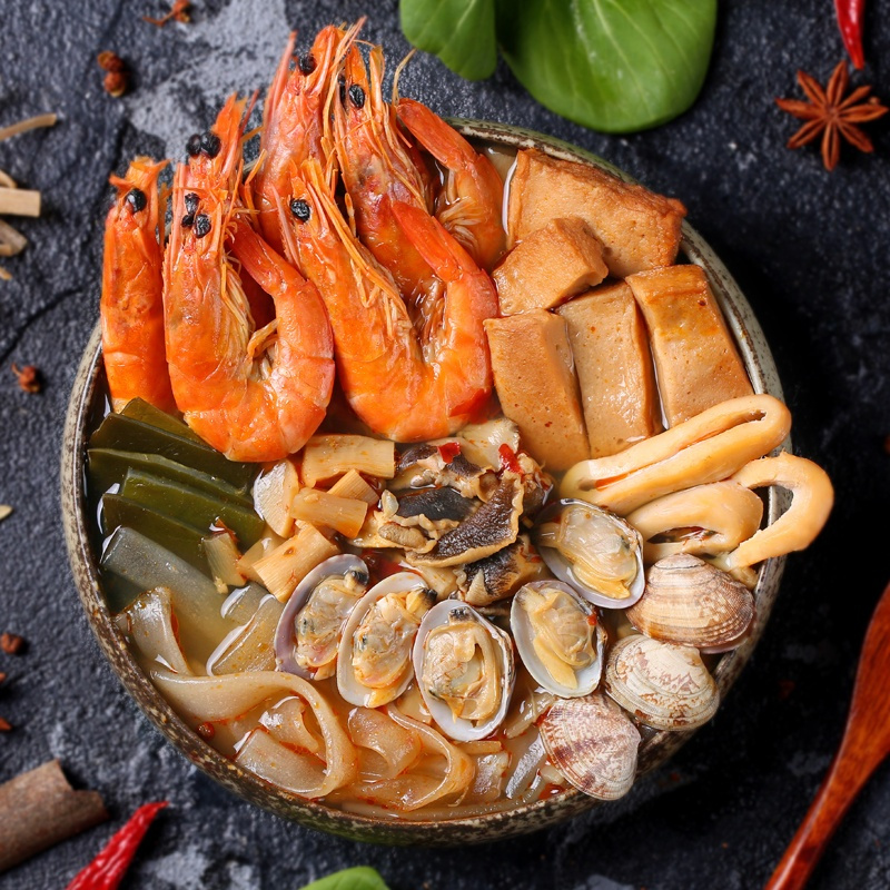麻辣自煮海鲜火锅自热懒人速食火锅网红自助即食番茄小火锅