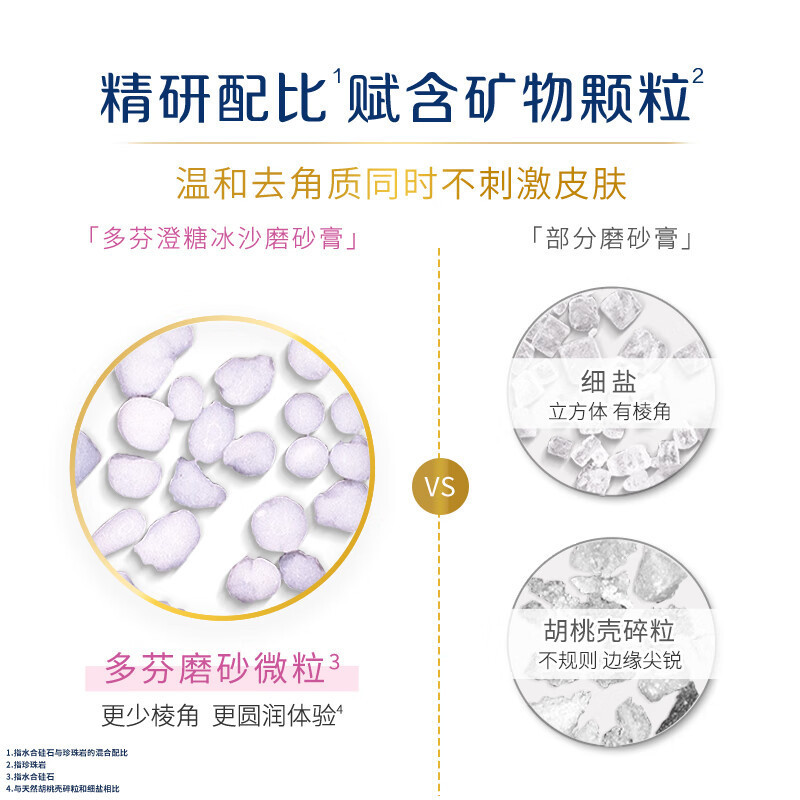 多芬身体滋润磨砂膏乳霜298g 澄糖椰香 温和磨砂 (包装随机)