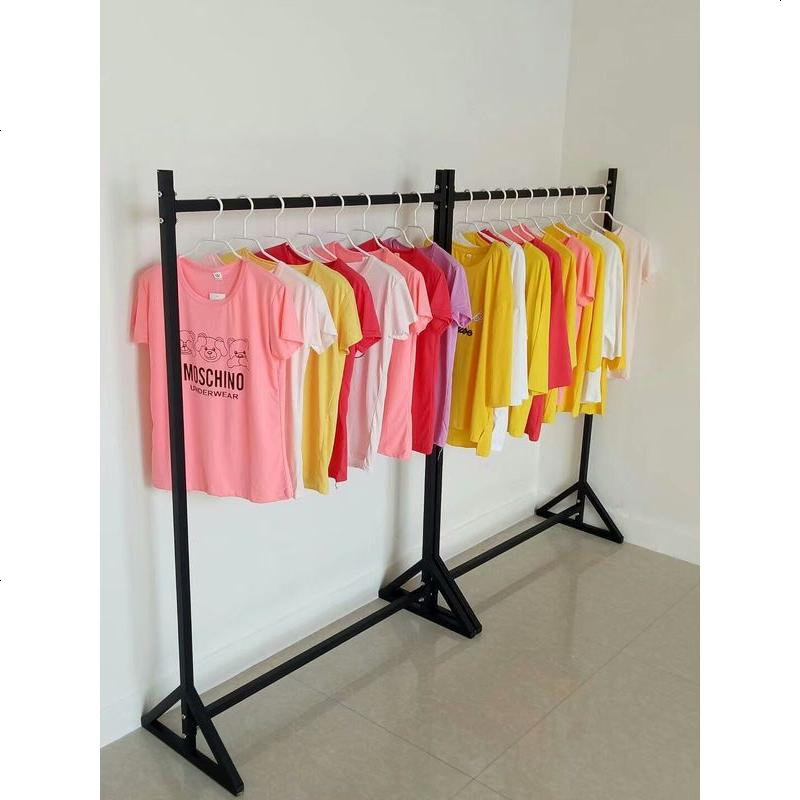 服装店衣架展示架卧室落地式挂衣架服装货架单杠中岛架带板