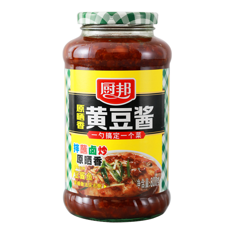 酱料厨邦原晒香黄豆酱800g瓶装调味酱豆酱拌饭酱