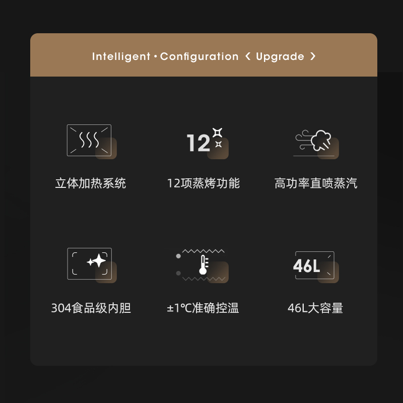 优盟嵌入式蒸烤箱46L大容量