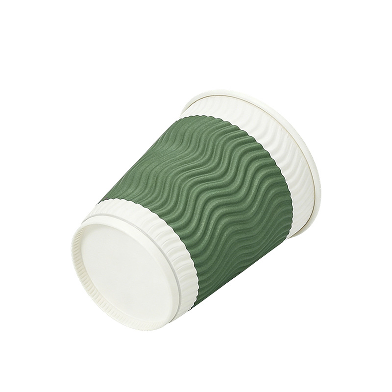 山之只 绿色瓦楞杯 不含盖300ml 个高清大图