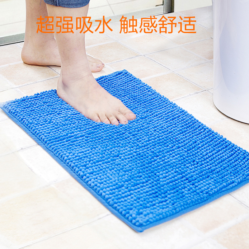 雪尼尔地垫浴室卫浴吸水防滑进垫卧室厨房厅地毯 三维工匠防滑垫高清大图