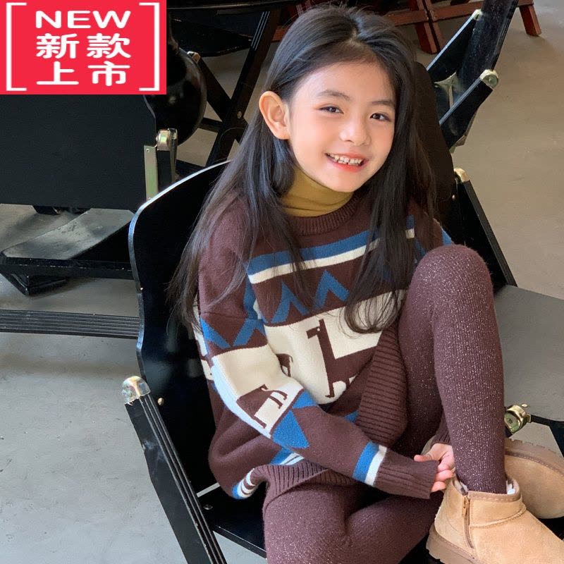 可莉允leobaby女童连衣裙2022秋冬新款儿童包芯纱条纹毛织裙宝宝毛衣裙图片