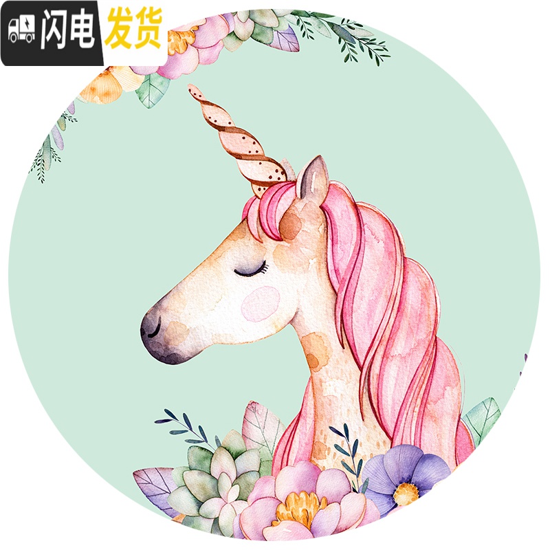三维工匠十字绣小幅北欧ins独角兽火烈鸟卡通动物玄关线绣2019新款自己绣 3个一套棉线+框+背板+有机玻璃高清大图
