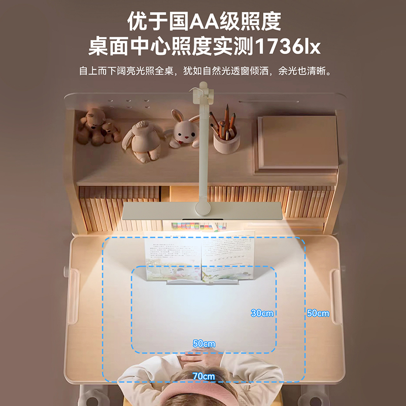 雷士照明可夹式护眼台灯儿童学习专用书桌竖夹阅读教室桌面大路灯高清大图