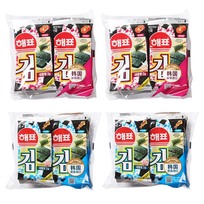 韩国海牌海飘海苔12g*2包即食紫菜片寿司包饭拌饭零食休闲食品(原味)