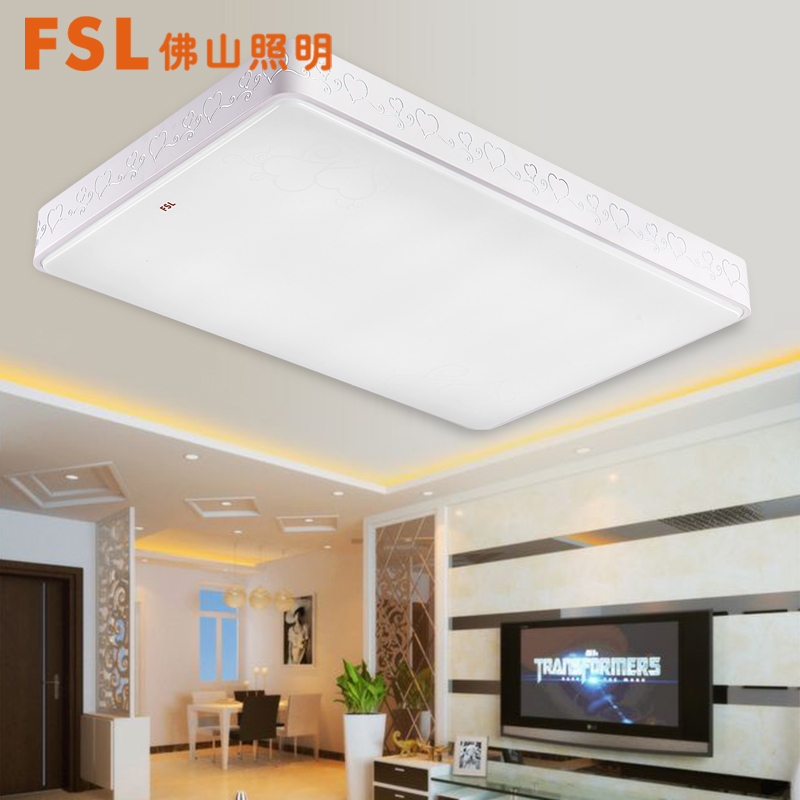 FSL佛山照明 无极调光调色LED客厅灯主卧室房间吸顶灯具亚克力时尚大气简约现代40方