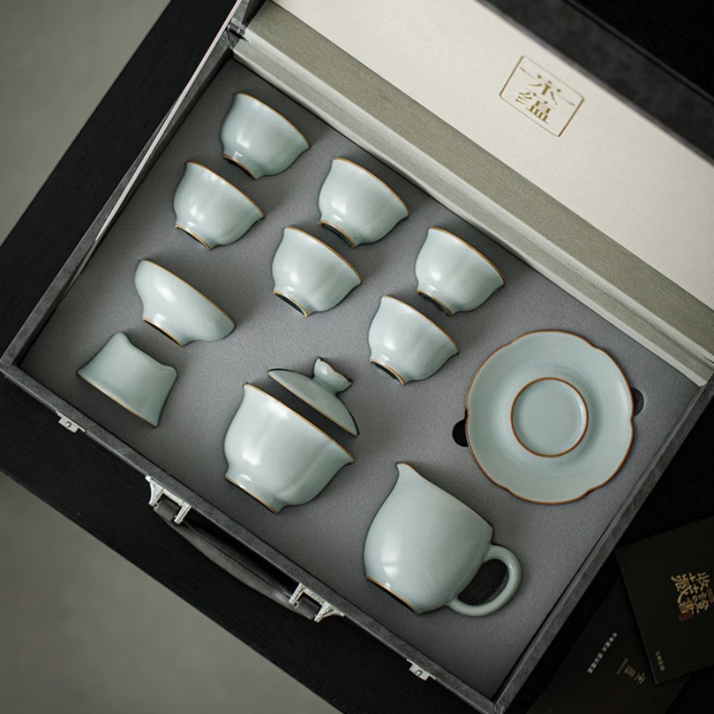 唐丰陶瓷茶具套装功夫茶盘整套家用简约中式茶海茶托茶杯茶壶泡茶器
