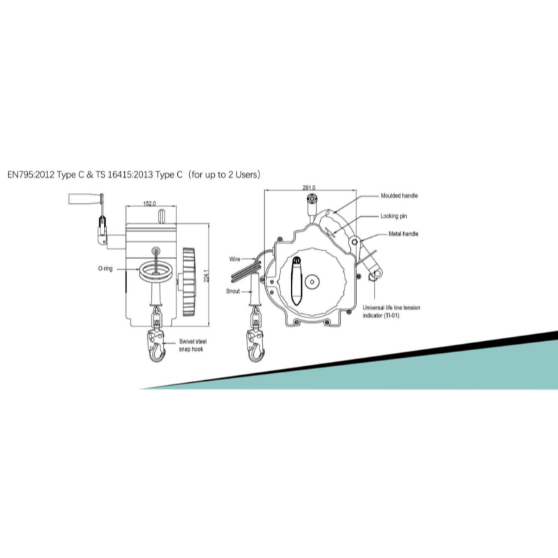 加安和诺临时可伸缩钢缆式-水平生命线系统Climber-166827-18米高清大图