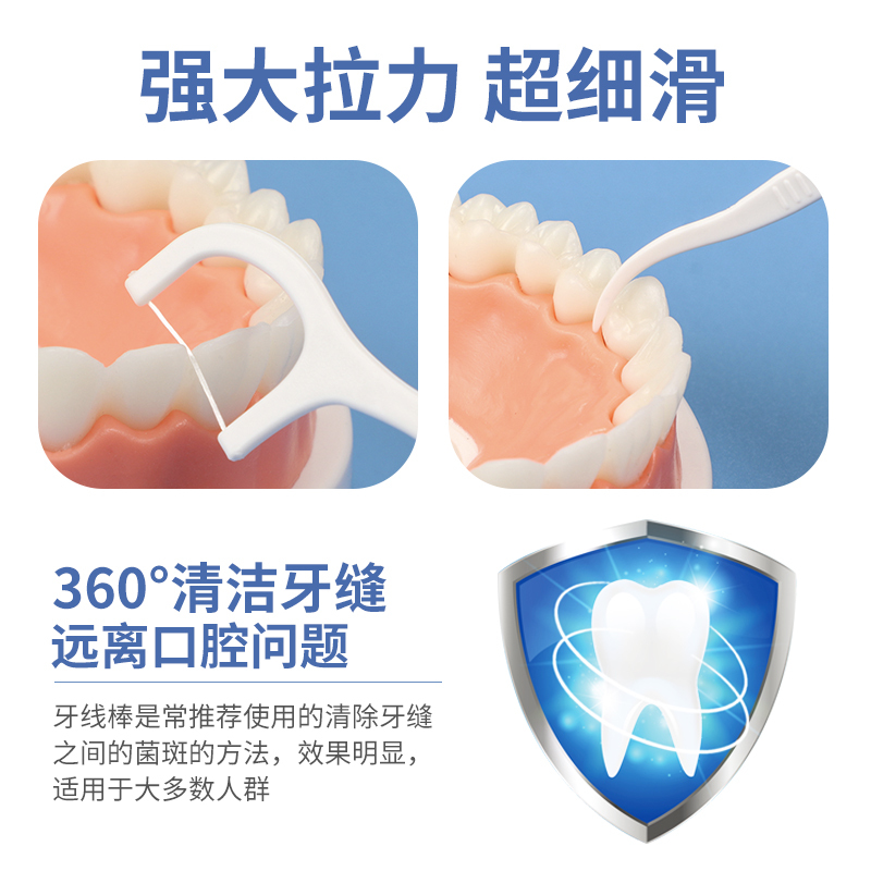 [补贴10%]超细1200支牙线棒一次性牙签牙线便携牙线盒牙线签里米袋装牙缝 400支